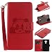 Produktbild Lonchee ASUS Zenfone 3 ZE520KL Wallet Tasche Brieftasche Schutzhülle , Panda geprägtes Muster Design Hochwertige PU Leder Folio Tasche Case Hülle im Bookstyle mit Standfunktion Kredit Kartenfächer (rot)