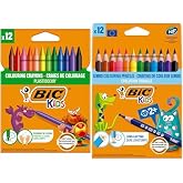 BIC Plastidecor Pastel Boya ve Evolution Jumbo Kuru Boya Seti (12'li + 12'li)