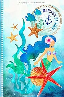 Mi Diario de Viaje: La Sirena Libro de Registro de Viajes Guiado Infantil - Cuaderno de Recuerdos de Actividades en Vacaciones para Escribir, Dibujar, Afirmaciones de Gratitud para Niños y Niñas