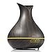 Produktbild Aroma Diffuser, EaseHold 400ml Diffusor Ultraschall Luftbefeuchter Holzmaserung Humidifier Kalten Nebel Technologie Abschaltautomatik mit 7 LED Farbwechsel (Schwarz)