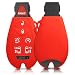 Produktbild kwmobile Jeep Dodge Chrysler Autoschlüssel Hülle - Silikon Schutzhülle Schlüsselhülle Cover für Jeep Dodge Chrysler 3-7-Tasten Autoschlüssel (nur Keyless) Rot