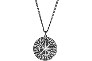 SIPURIS Collar vikingo Vegvisir para hombre, runas vikingas celtas, collar de brújula de Odín nórdico para hombre, amuleto pagano, joyería regalos para hombres