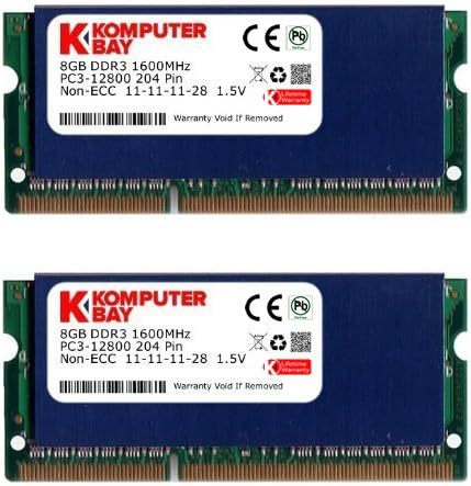 Komputerbay 16GB (2x 8GB) 204 Pin 1600MHz PC3-12800 DDR3 SODIMM Laptop Memory with Heatspreaders - Blue