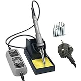 Tuloka 60W Electric ESD Soldering Iron Station Kit with ON-OFF Switch Module, 104 Inch Power Cord, Soldering Stand Holder and 5 Extra Tips
