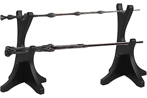 ERZU Wizard Wand Stand – Espositore per bacchetta a 2 livelli, Spada laser, per collezione e decorazione, stile vintage, 1 paio, nero