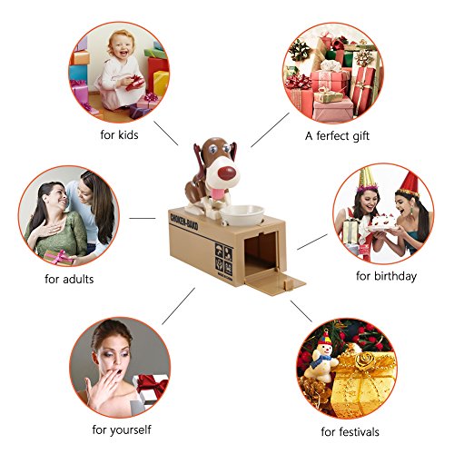 DSstyles Dog Style Coin Money Box Piggy Bank Collecting Saving Money Bank Color Marrone