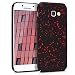Produktbild kwmobile Hülle für Samsung Galaxy A5 (2017) - Backcover Case Handy Schutzhülle Kunststoff - Hardcase Cover Sprenkel Design Rot Schwarz