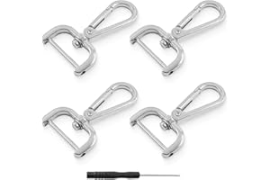 AFCJLTO 4 Stück karabinerhaken mit drehgelenk, D-Ringe karabinerhaken schlüsselanhänger mit 1 stück kleinen Schraubendrehern Legierung für Geldbörse Umhängetasche Lederhandtaschen DIY-Zubehör