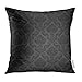 Produktbild Throw Pillow Cover Black Damask Pattern Baroque Medieval Antique Dark Decorative Pillow Case Home Decor Square 18x18 Inches Pillowcase