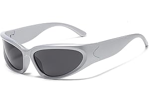 YAMEIZE Occhiali da Sole Wraparound Sportivi Donna-Guida Protezione UV400 Ciclismo Rettangolari Uomo Occhiali