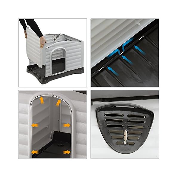 Ferplast DOGVILLA 70 - Cuccia per cani in resina termoplastica con parete ribaltabile, 73 x 59 x 53 cm