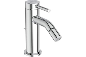 Ideal Standard - Ceraline, Miscelatore monocomando bidet, Rubinetto bidet con cartuccia FirmaFlow, Con asta di comando e piletta, Easyfix, Cromato