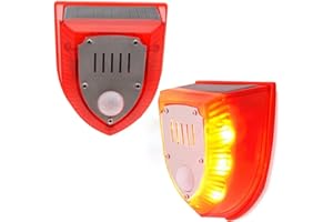 Aolyty Luces solares de seguridad para exteriores, alarma con sensor de movimiento de 100 dB, luz estroboscópica de advertencia LED, lámpara de pared impermeable para el hogar, granja (paquete de 2)