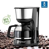Aigostar Chocolate 30HIK - Máquina de café, cafetera, color negro, potencia de 1000 watios, capacidad 1'25 litros. Libre BPA.