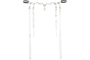 Teegxddy Retro długie nakrycie głowy z frędzlami wisiorek w kształcie kropli na czole zasłona na twarz Tassel Headchain Hairwear Elf księżniczka syrenka księżniczka diadem ślubne akcesoria do włosów,