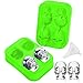Produktbild MINICE 3D Totenkopf Silikonform Silikon Eiswürfelformen mit Trichter für Bier Whisky, Freunde, Halloween.(Grün)