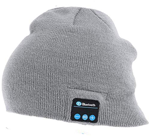 Preisvergleich Produktbild Shuua Wireless Bluetooth Beanie Mütze Kopfhörer - Unisex Wintermusik Strickmütze mit Stereo-Lautsprecher und Mikrofon Perfekt warm für Outdoor-Sportarten Männer Frauen (Grau)