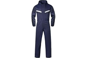 Oralidera Herren Arbeitsoverall mit Kapuze Reflektierend Arbeitsanzug Mechaniker Arbeitsoveralls Werkstatt Arbeitskombi Studenten Overall