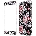 Produktbild Wafly Handyhülle iPhone 7 Plus Blumen, iPhone 8 Plus Hülle mit Panzerglas, Soft Silikon Ultra Dünn Schutzhülle mit Muster 9H Panzerglasfolie,5,5''-Stoßfest, Anti-Shock, Anti-Fingerabdruck (Rose)