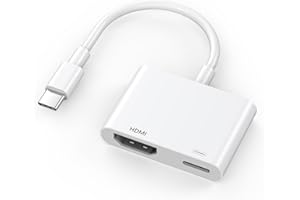 FUHAYA [MFi-zertifiziert] USB C-zu-HDMI-Adapter für iPhone 17 16 15, 4K@60Hz Type-C-zu-HDMI-Adapter mit 100W Schnellladebuchse für iPhone 17/17 Pro/17 Pro Max/Air/16e/16 15 Pro Max für HDTV, Beamer, Monitor