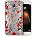Produktbild Saxonia Schutzhülle Huawei G8 / GX8 Hülle Silikon Case Schutzhülle Ultra Slim Back Cover mit Motiv Rote Blumen Transparent