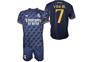 Real Madrid Conjunto Niño Camiseta y Pantalón Segunda Equipación de la Temporada 2023-2024 - Replica Oficial con Licencia Oficial - Niño