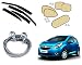 Auto Pearl Premium Quality Car Accessories Combo of Car Rain Wind Door Visor Side Window Deflector. & Full Steel Towing Tow Cable 2000kgs 6mm Heavy Duty 4Mtr. & Premium Quality Car Auto Window Side Chipkoo Sunshade Curtains Beige Set of 5 Pcs. RS.1946.00