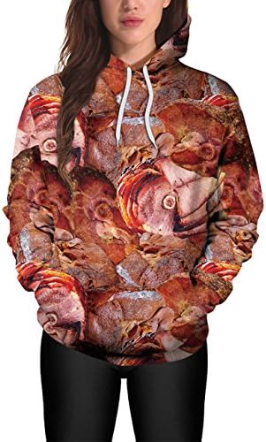 Bohisen Women's Hoodie With Funy 3D Pork Printing