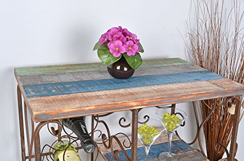 Schrank Weinregal Flaschenboard Shabby Vintage Industrie Design Holz Antik Eisen - 4