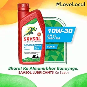 SAVSOL Scooter 10W-30, 4T API SL JASO MB Engine Oil for Scooters (800 ml)