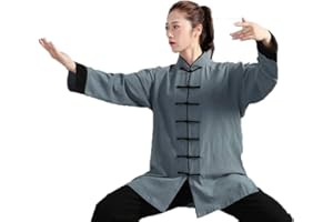 PENGGENGA Tenue De Vêtements De Tai Chi Kung Fu Et Qi Gong Homme en Coton Et Lin Unisexe Costume Deux Pièces