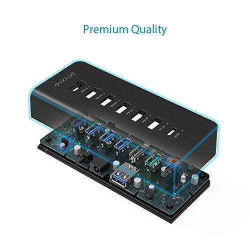 dodocool 4 Ports USB 3.0 Datenhub 3 Ladeports Datenübertragung QC 3.0 / USB A / USB C Ladefähige Geräte 60W 15V / 4A Netzteiladapter - 8