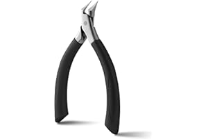 FVION Tronchesino Unghie Piedi Lama Dritta, Tagliaunghie per Unghie Incarnite e Spesse - Tagliaunghie Piedi di Precisione in Acciaio (Nero)