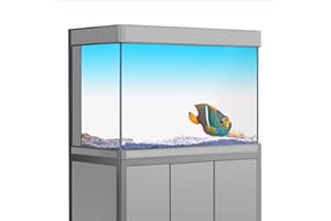 SB LITTLE Pegatina de fondo de acuario de color azul cielo, con gradiente blanco, impresión HD, papel tapiz simple, decoración de fondo de pecera, póster de PVC (varios tamaños) (19.6 x 31.4 (50 x 80 cm)