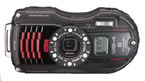 Ricoh WG-4 GPS Waterproof Digital Camera - Black (16MP, 4x Optical Zoom) 3.0 inch LCD
