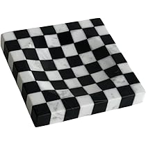 Marble Stone Black and White Checkerboard Square Small Splicing
