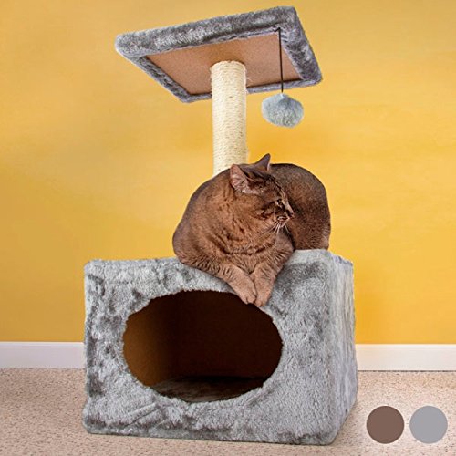 Preisvergleich Produktbild Katzenkratzbaum mit Haus - Grau