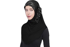 FakeFace Pañuelo musulmán para mujer, hiyab, musulmán, con flores, árabe, islámico, para verano, elástico, turbante, velo facial