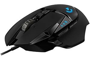 Logitech G502 HERO High-Performance Gaming Mouse with HERO 25K DPI Optical Sensor, RGB Lighting, Weight Tuning, 11 Programmable Buttons, Customisable Game Profiles, PC/Mac, Black