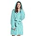 Produktbild DecoKing Bademantel XL türkis kurz Damen Herren Unisex mit Kapuze Morgenmantel Mikrofaser Steppung weich leicht kuschelig Microfaser Fleece Turquoise Sleepyhead