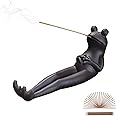 ChangWanna Frog Incense Stick Holder - Ceramic Insence Burner Ash Catcher, Insense Stand with 45 Sandalwood Incense Sticks, Frog Ornament for Aromatherapy/Yoga/Meditation/Home Living Room Office Decor