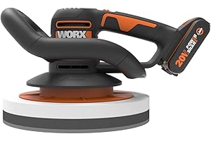 Pulidora de batería 250mm 20V Máx. Worx | PowerShare | WX856 | Incluye 1 batería 2Ah y cargador | Empuñadura delantera, gran superficie de acción orbital aleatoria