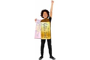 amscan Boys, Girls Golden Ticket Kids Costume Golden Ticket Kids Costume