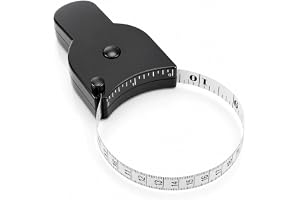 QWORK® 150 cm måttband kropp, kroppsmått med knapp och självlåsning, för fitness och personligt bruk