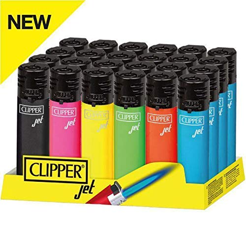bong-discount Original Clipper® Classic Large 'Jet Flame Shiny', lot DE 5, nachfüllbares Collecteur de Briquet