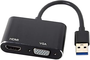 JSER Cavo adattatore da USB 3.0 e 2.0 a HDMI, VGA, HDTV, scheda grafica esterna per Windows, portatili e MacBook