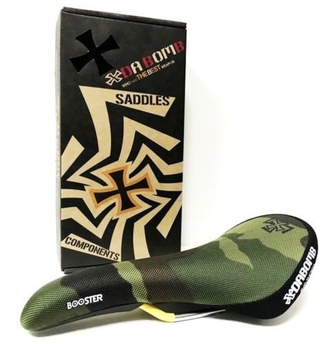DA BOMB Bike Bicycle MTB Saddle Booster - Raised Rear Portion - 7mm CrMo Rail - Camo