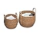 Produktbild Rattankorb Geflochtene Aufbewahrung Nordic Fruit Gardening Aufbewahrungskorb Dekorativer Blumentopf Pflanzgefäß mit Griffen für Home Organizer, Blumentopfabdeckung, Wäscherei und Strandtasche