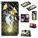 Produktbild Nadoli Wallet Handyhülle für Galaxy A7 2018,Kreative 3D Gold Schmetterling Muster Taljereep Ständer Flip Ledertasche Brieftasche Schutzhülle Etui für Samsung Galaxy A7 2018
