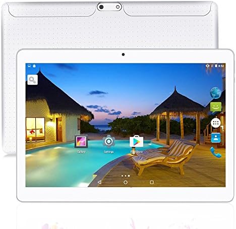 LLLccorp 10 Inch Android 5.1 3G Phone Call Tablet PC Quad Core IPS Screen Dual Sim Slot 1G RAM 16G ROM WIFI Bluetooth UK 3 PIN Plug (White)